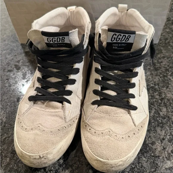 RARE Golden Goose Mid Star Sneakers White Python & Suede Size 39 EUC w Dust Bag🖤 - Picture 4 of 17